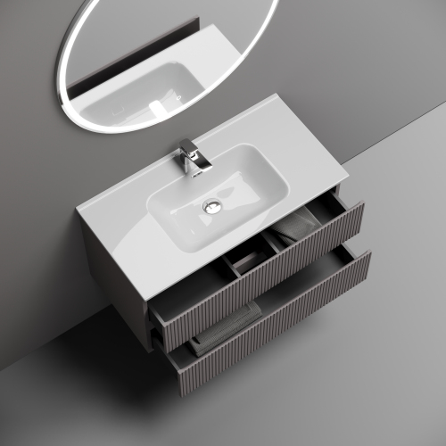 Тумба подвесная SANCOS Snob T 890х445х500, c двумя ящиками оснащенными доводчиками, Doha Soft,SNT90SM