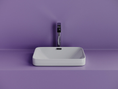 Раковина встраиваемая сверху CERAMICANOVA Element с отверстием слива - перелива прямоугольной формы CN6078