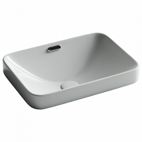 Раковина встраиваемая сверху CERAMICANOVA Element с отверстием слива - перелива прямоугольной формы CN6078