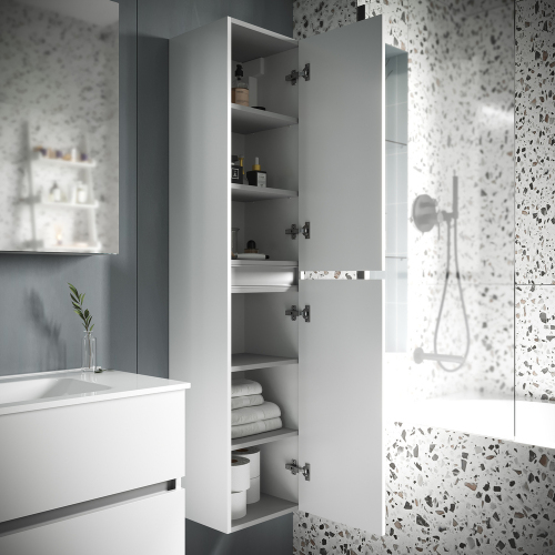 Шкаф-пенал SANCOS Urban подвесной, белый глянец 350х300х1600, PUR35W