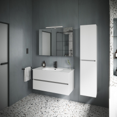 Шкаф-пенал SANCOS Urban подвесной, белый глянец 350х300х1600, PUR35W