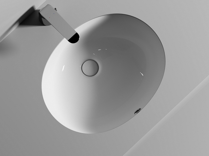 Умывальник CERAMICANOVA Element овальный встраиваемый под столешницу с крепежом и шаблоном для установки, артикул CN6042