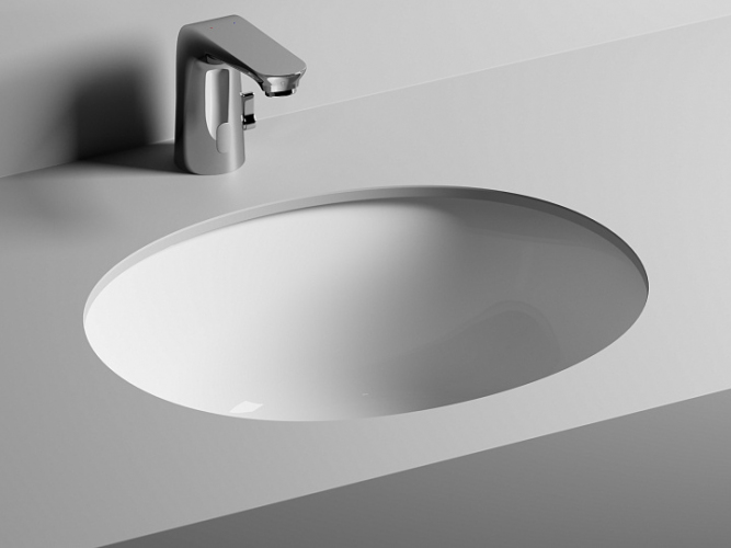 Умывальник CERAMICANOVA Element овальный встраиваемый под столешницу с крепежом и шаблоном для установки, артикул CN6042