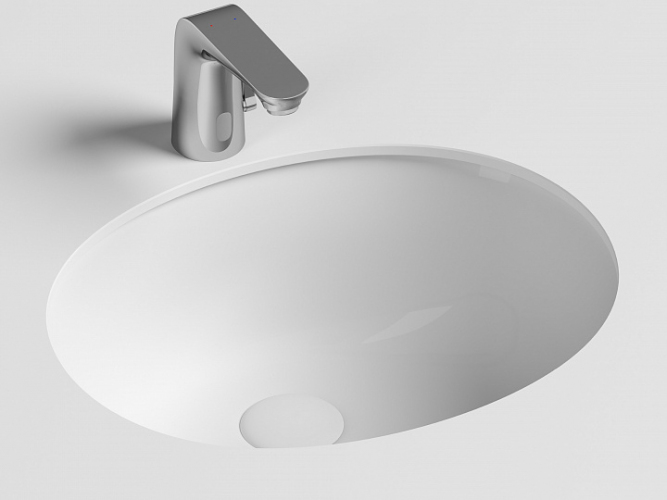 Умывальник CERAMICANOVA Element овальный встраиваемый под столешницу с крепежом и шаблоном для установки, артикул CN6042