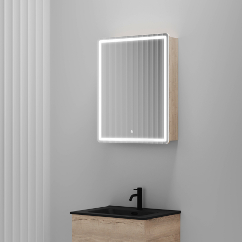 Зеркальный шкаф SANCOS Mirror 590x150х740 мм, с LED подсветкой, MI60EG