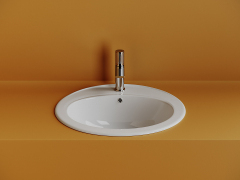 Раковина встраиваемая сверху CERAMICANOVA Sun с отверстием слива - перелива овальной формы CN6079