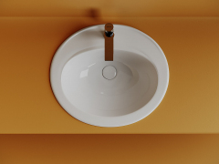 Раковина встраиваемая сверху CERAMICANOVA Sun с отверстием слива - перелива овальной формы CN6079