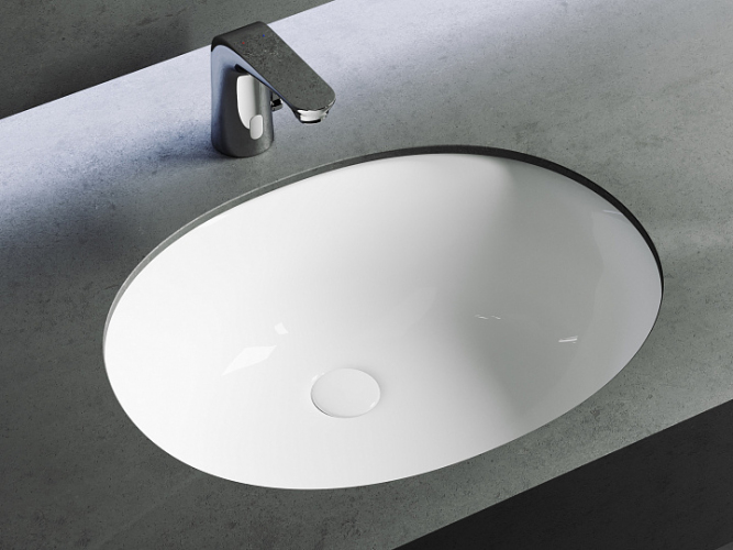 Умывальник CERAMICANOVA Element овальный встраиваемый под столешницу с крепежом и шаблоном для установки CN6043