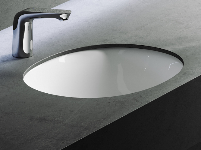 Умывальник CERAMICANOVA Element овальный встраиваемый под столешницу с крепежом и шаблоном для установки CN6043