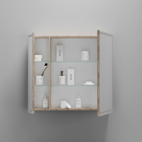 Зеркальный шкаф SANCOS Mirror 790x150х740 мм, с LED подсветкой, MI80EG