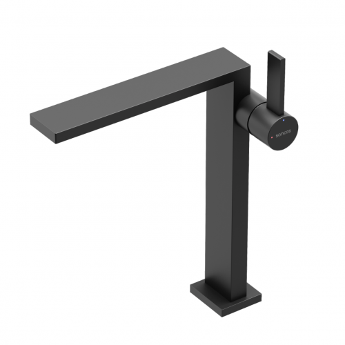 Смеситель для раковины SANCOS высокий Linn, черный матовый, SC9020MB