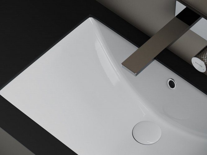 Раковина встраиваемая снизу CERAMICANOVA Era прямоугольной формы с отверстием слива- перелива CN6082