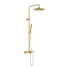 Душевая система с термостатом SANCOS и изливом Etna, брашированное золото, PVD покрытие, SC9008BG