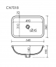 Раковина встраиваемая снизу под столешницу CERAMICANOVA , с отверстием слива - перелива CN7018