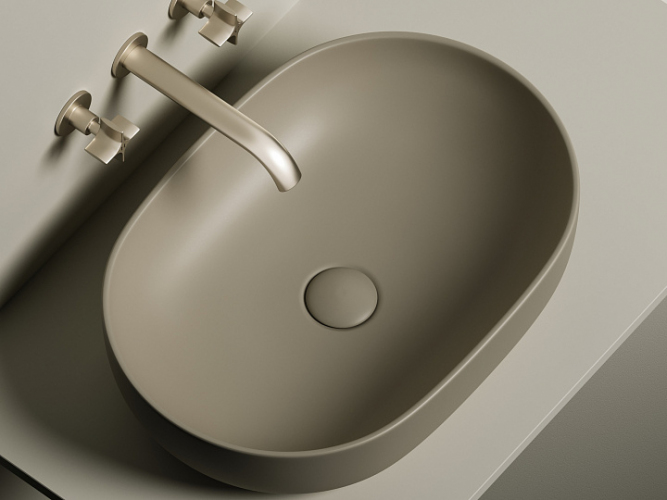 Умывальник CERAMICANOVA Element чаша накладная овальная (цвет Капучино Матовый) CN6047MC