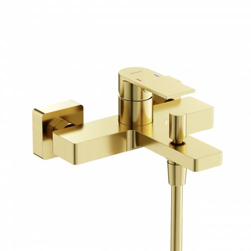 Смеситель для ванны с душем SANCOS Studio, брашированное золото, PVD покрытие, SC9018BG