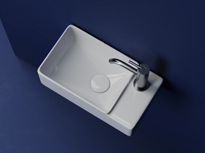 Умывальник CERAMICANOVA Element подвесной прямоугольный (чаша слева, отверстие под смеситель справа) CN5045