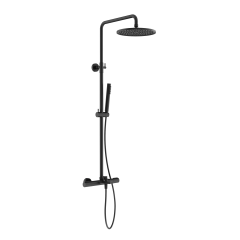 Душевая система с термостатом SANCOS и изливом Etna, черный матовый, SC9008MB