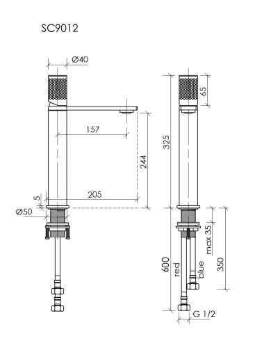 Смеситель для раковины SANCOS высокий Nexus, черный матовый, SC9012MB
