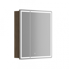 Зеркальный шкаф SANCOS для ванной комнаты SANCOS Mirror 690x150х740 мм, с LED подсветкой, цвет дуб чарльстон, с розеткой, MI70ECH