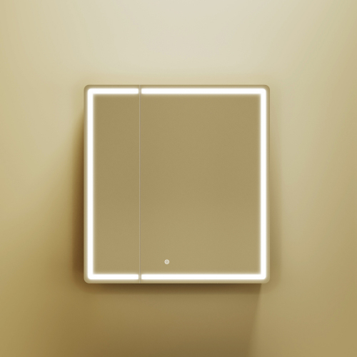 Зеркальный шкаф SANCOS для ванной комнаты SANCOS Mirror 690x150х740 мм, с LED подсветкой, цвет дуб чарльстон, с розеткой, MI70ECH