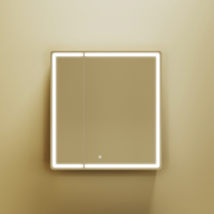 Зеркальный шкаф SANCOS для ванной комнаты SANCOS Mirror 690x150х740 мм, с LED подсветкой, цвет дуб чарльстон, с розеткой, MI70ECH