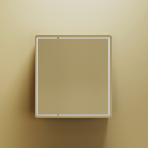 Зеркальный шкаф SANCOS для ванной комнаты SANCOS Mirror 690x150х740 мм, с LED подсветкой, цвет дуб чарльстон, с розеткой, MI70ECH