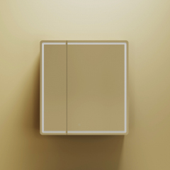 Зеркальный шкаф SANCOS для ванной комнаты SANCOS Mirror 690x150х740 мм, с LED подсветкой, цвет дуб чарльстон, с розеткой, MI70ECH