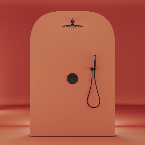 Душевой комплект SANCOS Link встраиваемый, c термостатическим смесителем, цвет черный матовый, SC3005MB