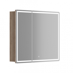 Зеркальный шкаф SANCOS для ванной комнаты SANCOS Mirror 890x150х740 мм, с LED подсветкой, цвет дуб галифакс натуральный, MI90EG