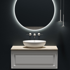 Столешница для ванной комнаты SANCOS 1000х460 без отверстия под смеситель, цвет kreman, артикул TT100A2, TT100A2