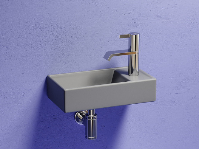 Умывальник CERAMICANOVA Element подвесной прямоугольный (чаша слева, отверстие под смеситель справа) цвет антрацит матовый CN6051LMH