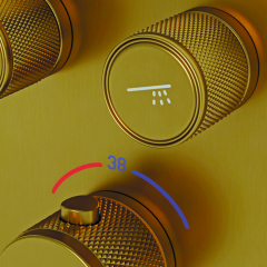 Душевой комплект SANCOS Space встраиваемый c термостатическим смесителем, цвет брашированное золото , SC3006BG