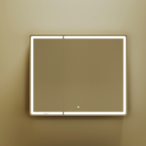 Зеркальный шкаф SANCOS для ванной комнаты SANCOS Mirror 890x150х740 мм, с LED подсветкой, цвет дуб чарльстон, MI90ECH