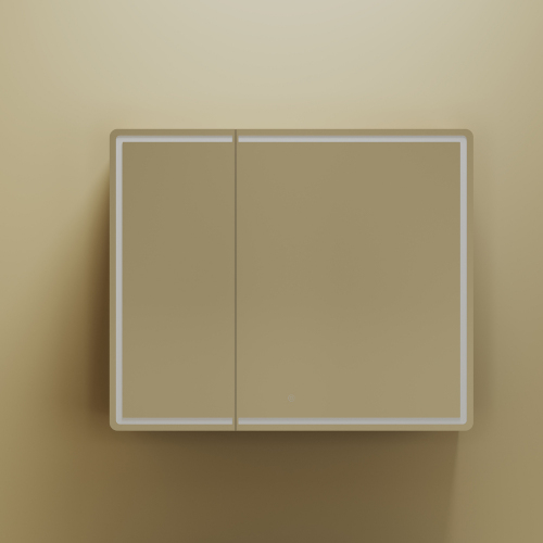 Зеркальный шкаф SANCOS для ванной комнаты SANCOS Mirror 890x150х740 мм, с LED подсветкой, цвет дуб чарльстон, MI90ECH