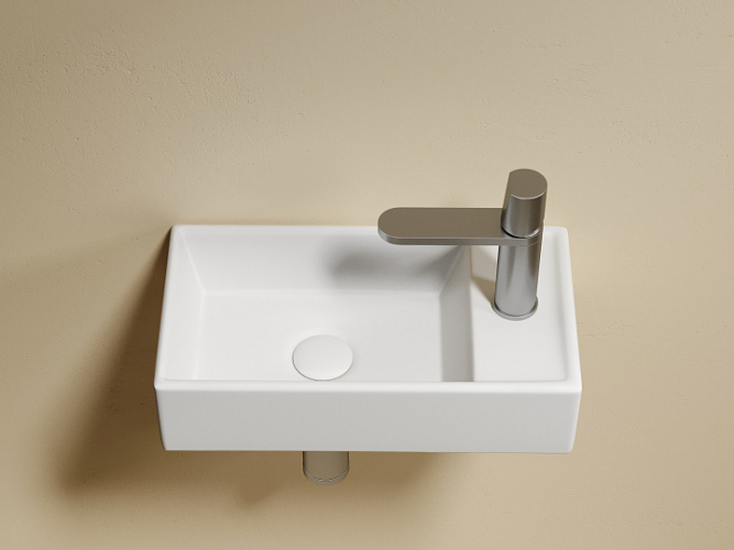 Умывальник CERAMICANOVA Element подвесной прямоугольный (чаша слева, отверстие под смеситель справа) CN6051LMW