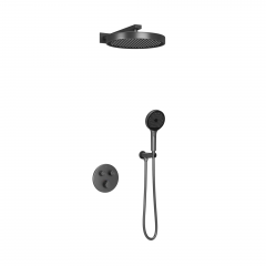 Душевой комплект SANCOS Space встраиваемый c термостатическим смесителем, цвет вороненая сталь , SC3006GMG
