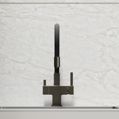 Смеситель для кухни Sancos Arno с гибким изливом, цвет вороненая сталь/черный, SC4005GG