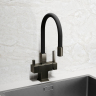 Смеситель для кухни Sancos Arno с гибким изливом, цвет вороненая сталь/черный, SC4005GG
