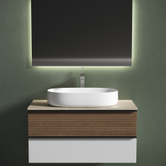 Столешница для ванной комнаты SANCOS 1000х460 с отверстием под смеситель, цвет kreman, артикул TT100A2X, TT100A2X