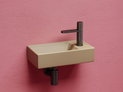 Умывальник CERAMICANOVA Element подвесной прямоугольный (чаша слева, отверстие под смеситель справа) цвет капучино матовый CN6051LMC