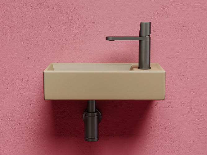 Умывальник CERAMICANOVA Element подвесной прямоугольный (чаша слева, отверстие под смеситель справа) цвет капучино матовый CN6051LMC