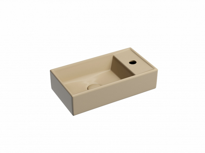 Умывальник CERAMICANOVA Element подвесной прямоугольный (чаша слева, отверстие под смеситель справа) цвет капучино матовый CN6051LMC