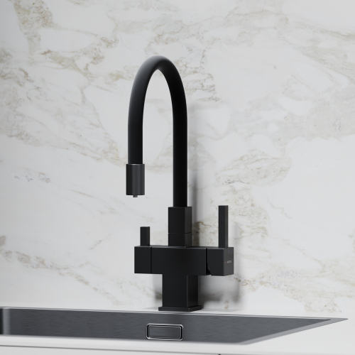 Смеситель для кухни Sancos Arno с гибким изливом, цвет матовый черный/черный, SC4005MB