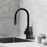 Смеситель для кухни Sancos Arno с гибким изливом, цвет матовый черный/черный, SC4005MB