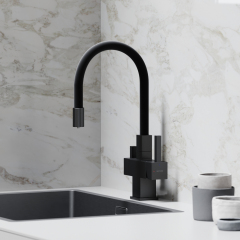Смеситель для кухни Sancos Arno с гибким изливом, цвет матовый черный/черный, SC4005MB