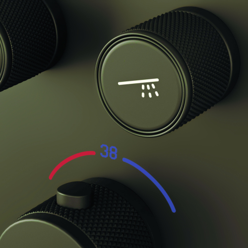 Душевой комплект SANCOS Space встраиваемый c термостатическим смесителем, цвет черный матовый , SC3006MB