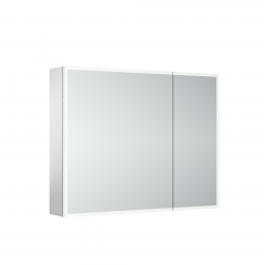 Зеркальный шкаф SANCOS для ванной комнаты из алюминия SANCOS Evoke 900x700х136 мм с LED подсветкой, SC8090