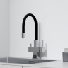 Смеситель для кухни Sancos Arno с гибким изливом, цвет хром/черный, SC4005CH