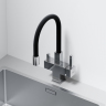 Смеситель для кухни Sancos Arno с гибким изливом, цвет хром/черный, SC4005CH